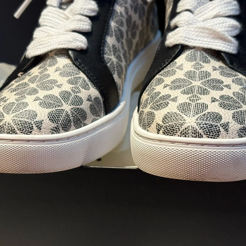 Kate Spade Floral Black and White Sneakers Erin Spade Flwr flower - Picture 2 of 9